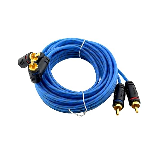 Wired CR12FT (12-Ft Blue) 2 Channel RCA Male to RCA Male Stereo Car Audio Cable