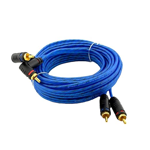 ORION Wired CR17FT (17-Ft Blue) 2 Channel RCA Male to RCA Male Stereo Car Audio Cable