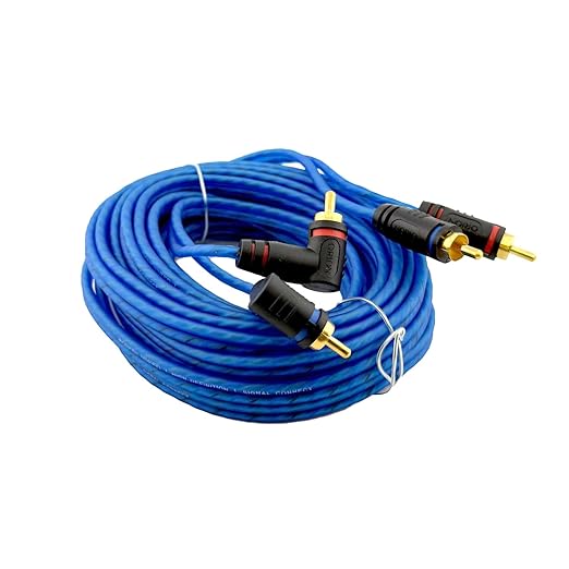 ORION Wired CR20FT (20-Ft Blue) 2 Channel RCA Male to RCA Male Stereo Car Audio Cable