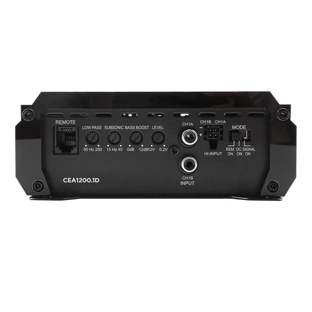 ORION audio amplifier with various control knobs and ports on a white background.