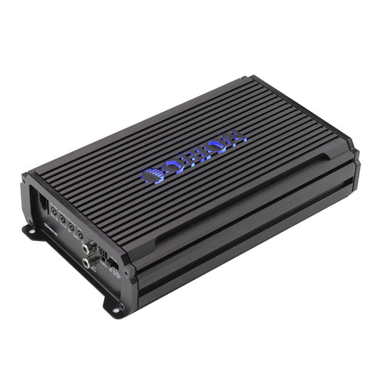 ORION car audio amplifier with blue logo on a white background