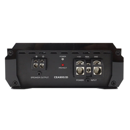 ORION Car Audio amplifier with labeled ports on a white background