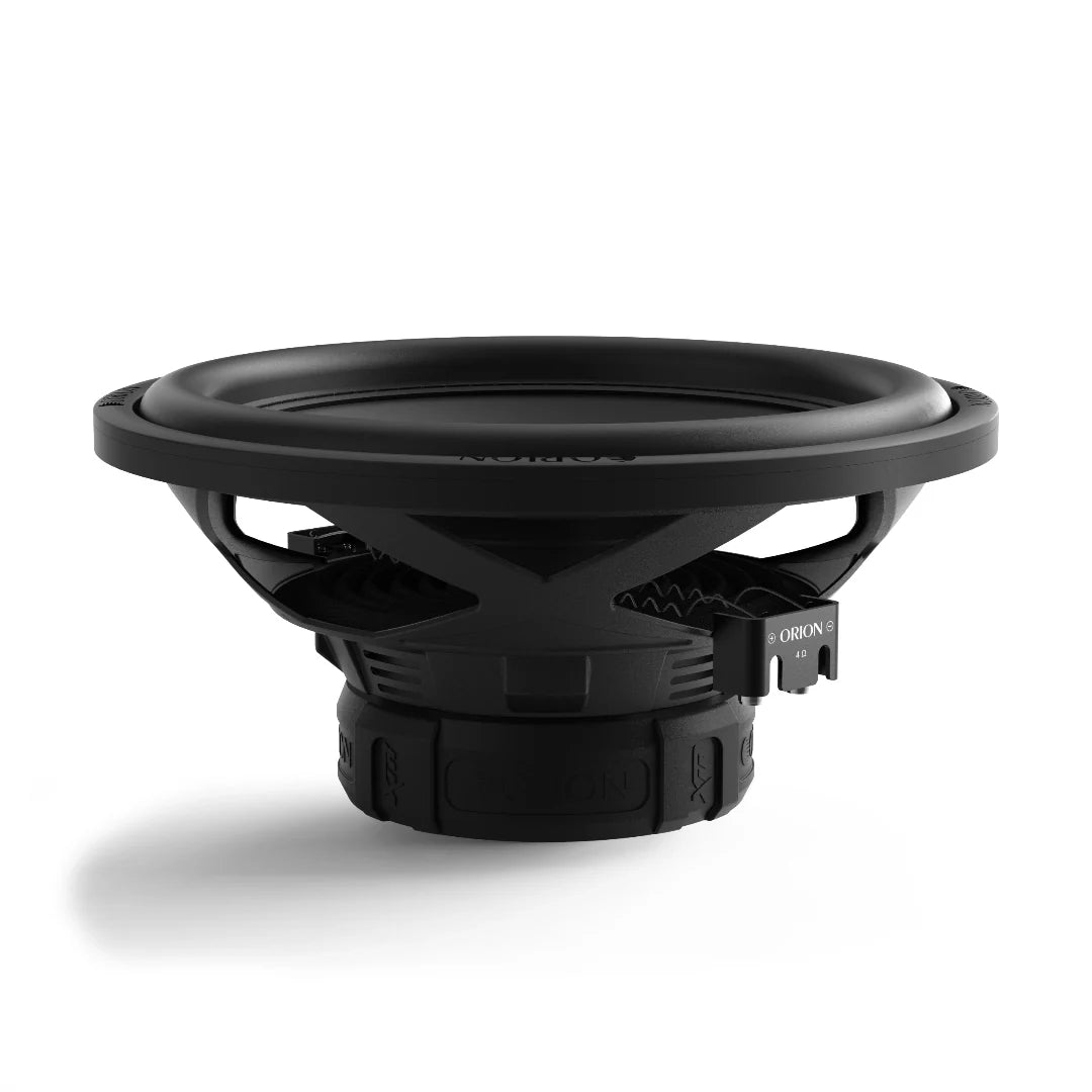 Black car subwoofer on a white background